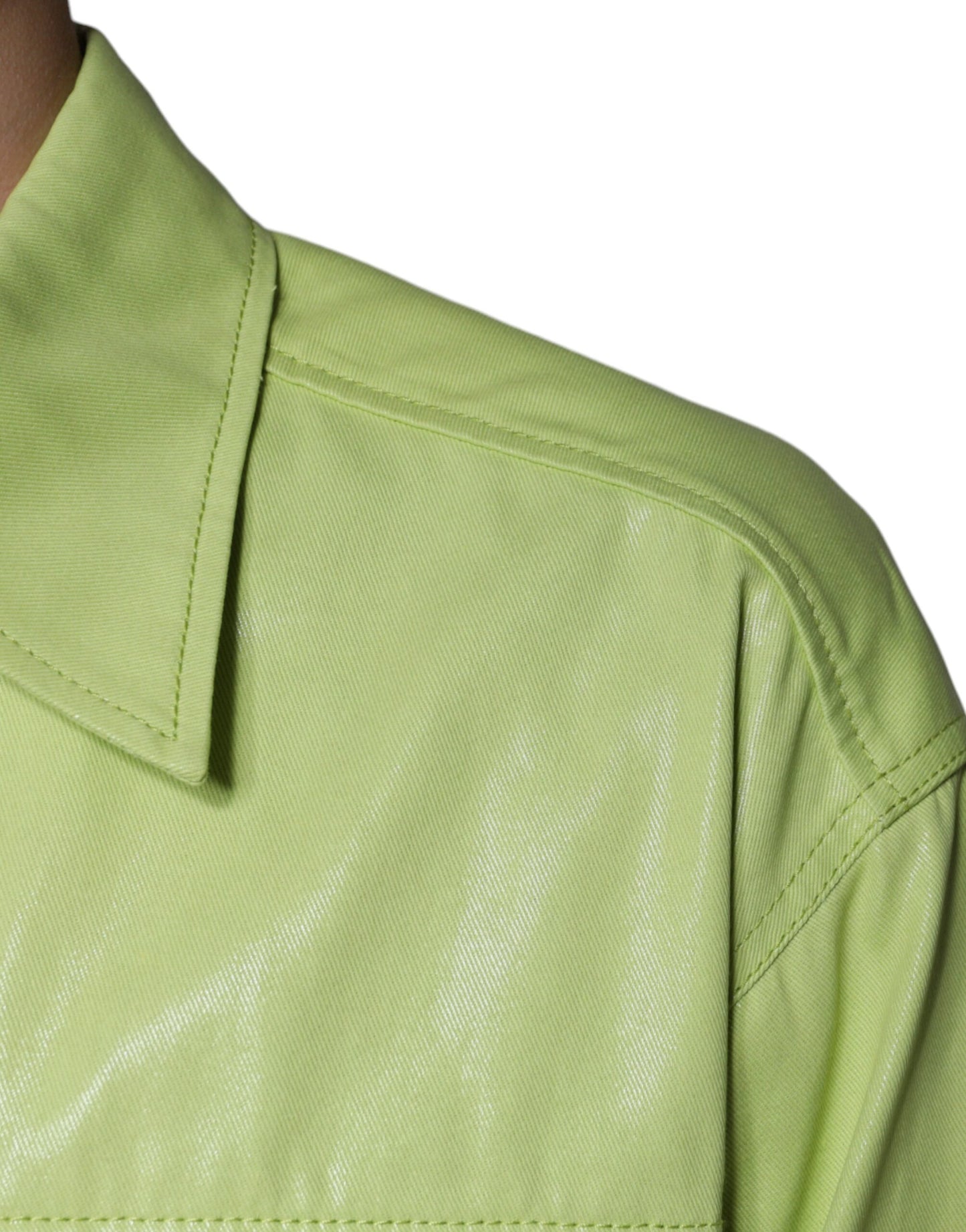 Camisa Dolce & Gabbana de hombre con cuello y botones, de algodón verde