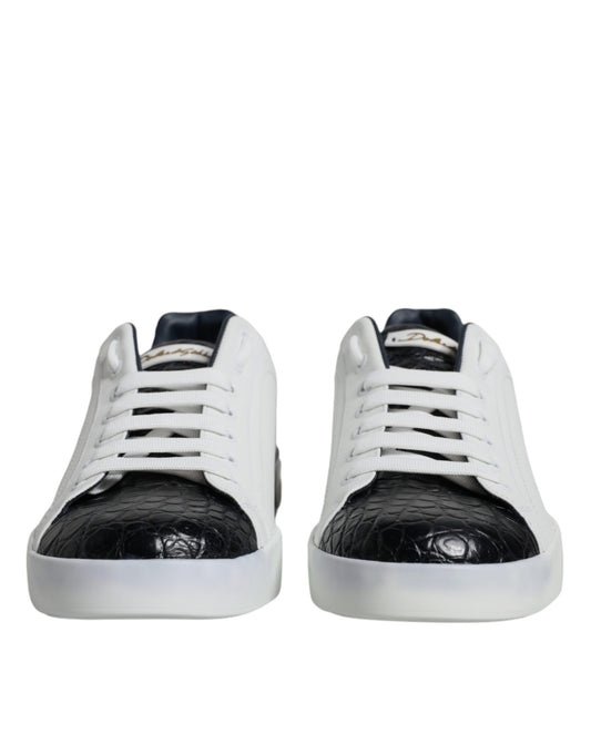 Zapatillas Dolce & Gabbana Portofino de Piel Blanca con Logo