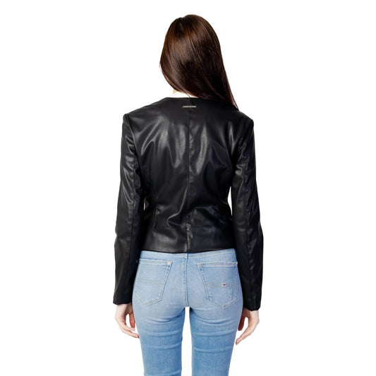 Chaqueta Armani Exchange de cuero y poliéster negra