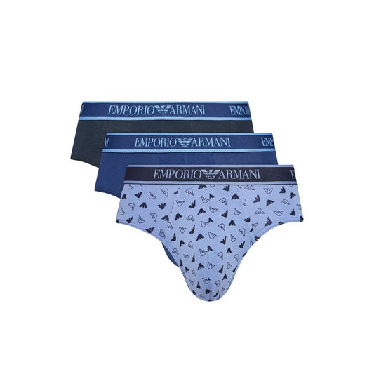 Slip de algodón azul Emporio Armani Underwear
