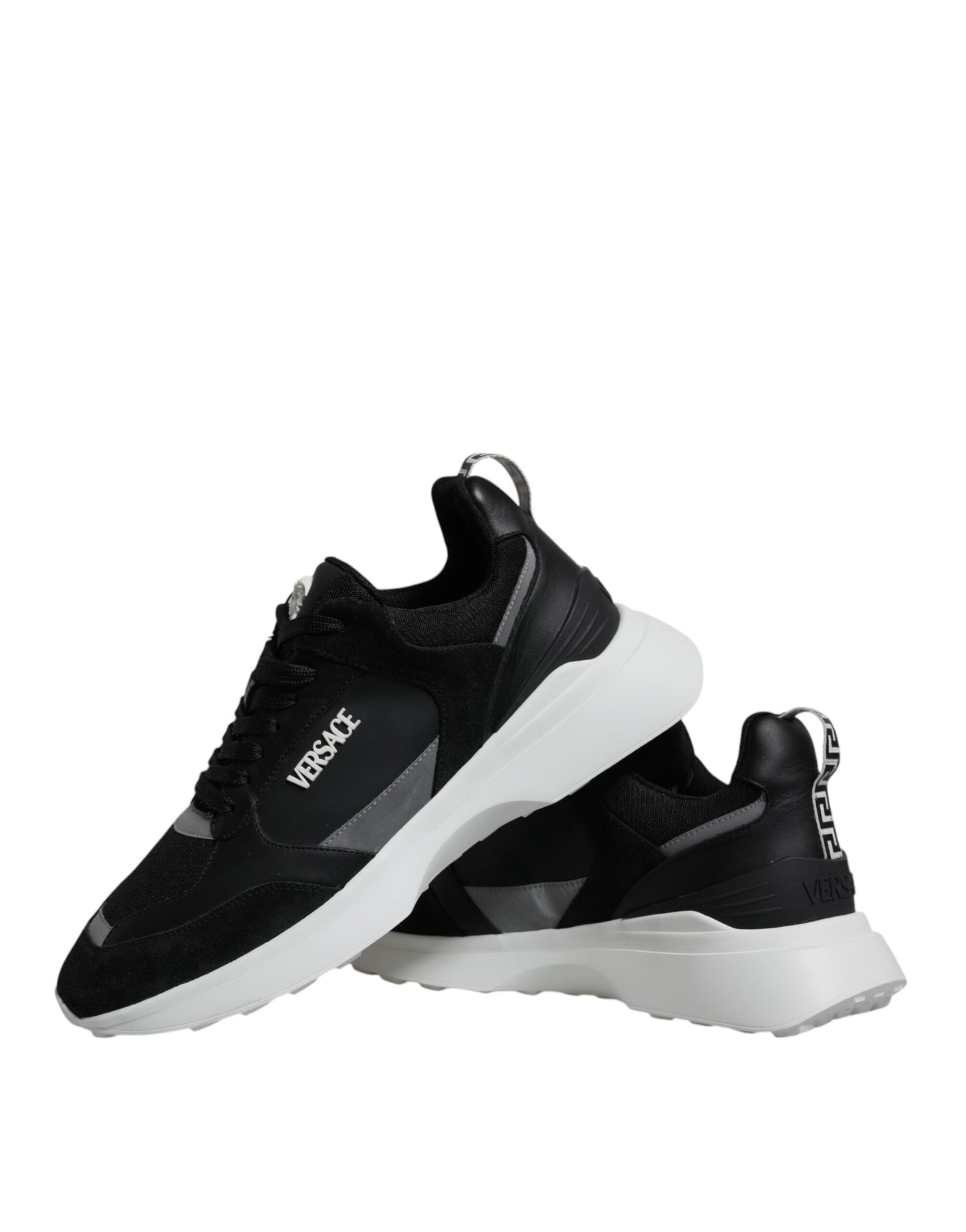 Versace Black Low-Top Canvas Medusa Detail Sneakers