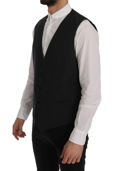 Chaleco Dolce & Gabbana gris a rayas de algodón STAFF
