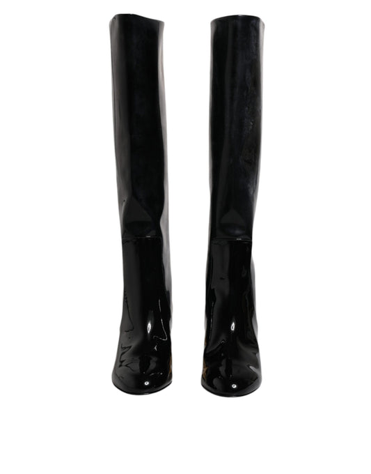Dolce & Gabbana Botas Altas Vally de Charol Negro