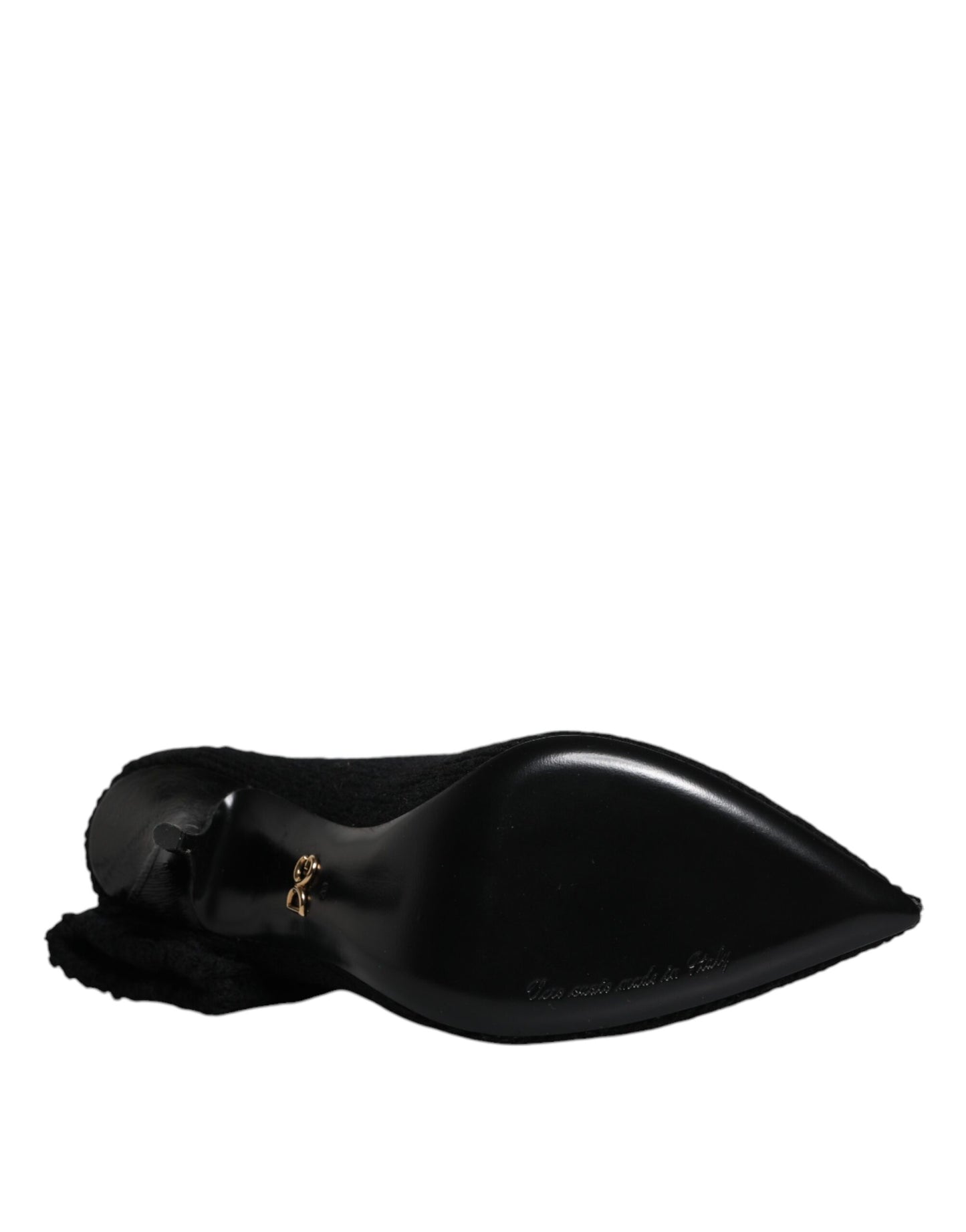Zapatos de tacón de aguja negros Dolce & Gabbana, botas a media pantorrilla