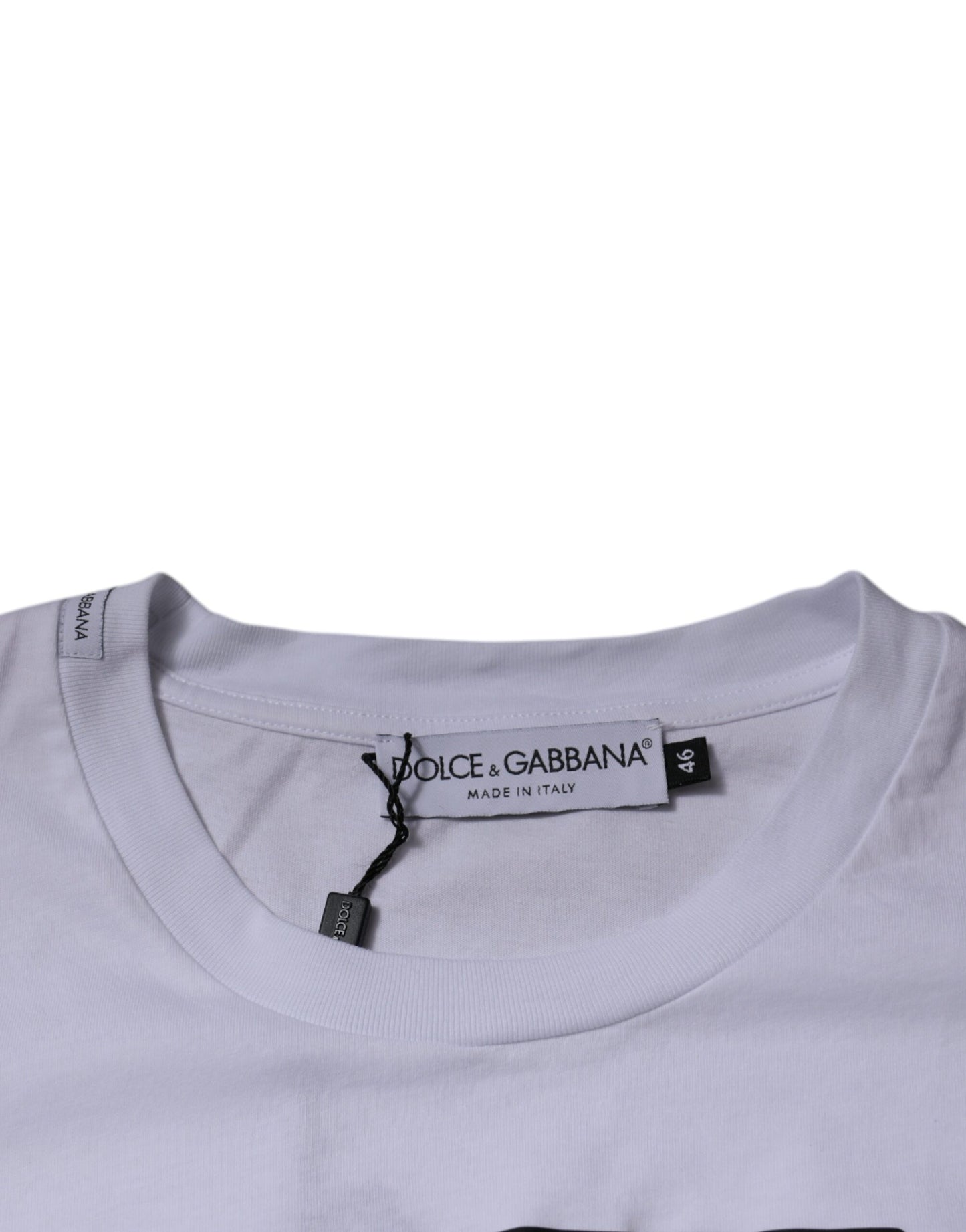 Camiseta Dolce & Gabbana de Algodón Blanca con Cuello Redondo y Logo DG
