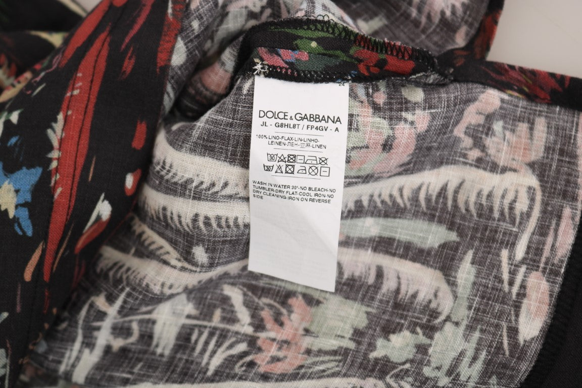 Dolce & Gabbana T-shirt à Manches Courtes Noir Volcano Sicile