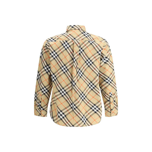 Camisa con diseño de algodón beige de Burberry