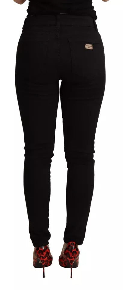 Pantalones vaqueros pitillo elásticos de algodón negro de Dolce & Gabbana