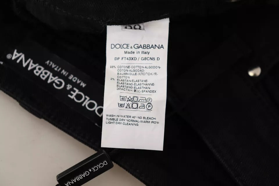 Pantalones vaqueros pitillo elásticos de algodón negro de Dolce & Gabbana