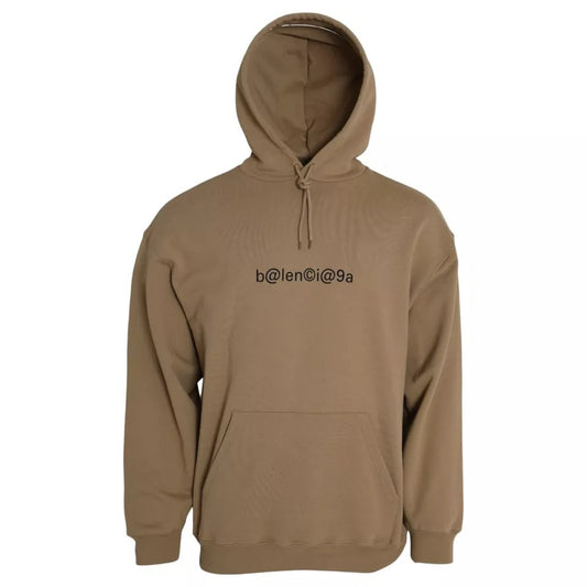 Sudadera con capucha Balenciaga de algodón marrón con rizo Symbolic