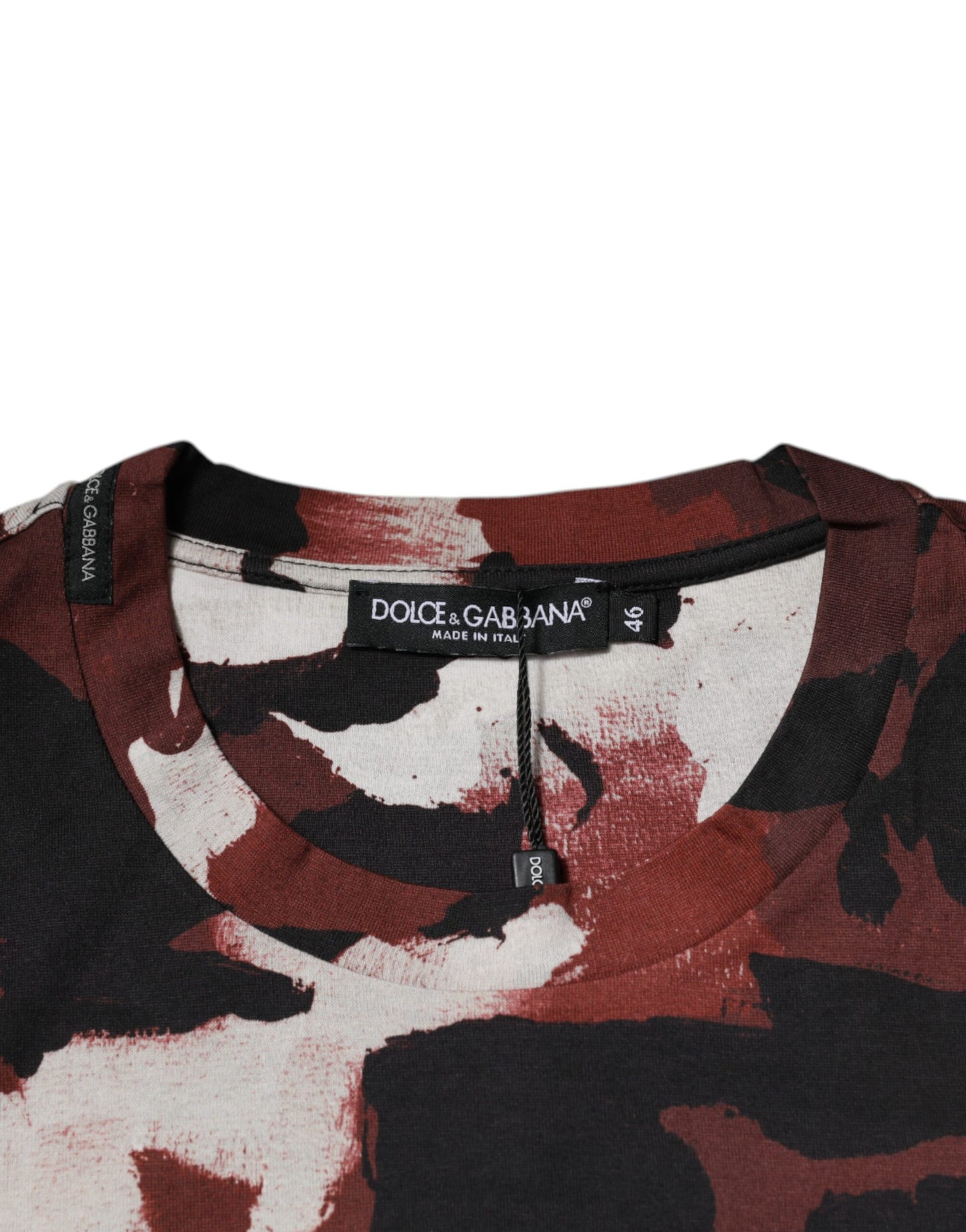 Camiseta de cuello redondo con camuflaje multicolor de Dolce & Gabbana