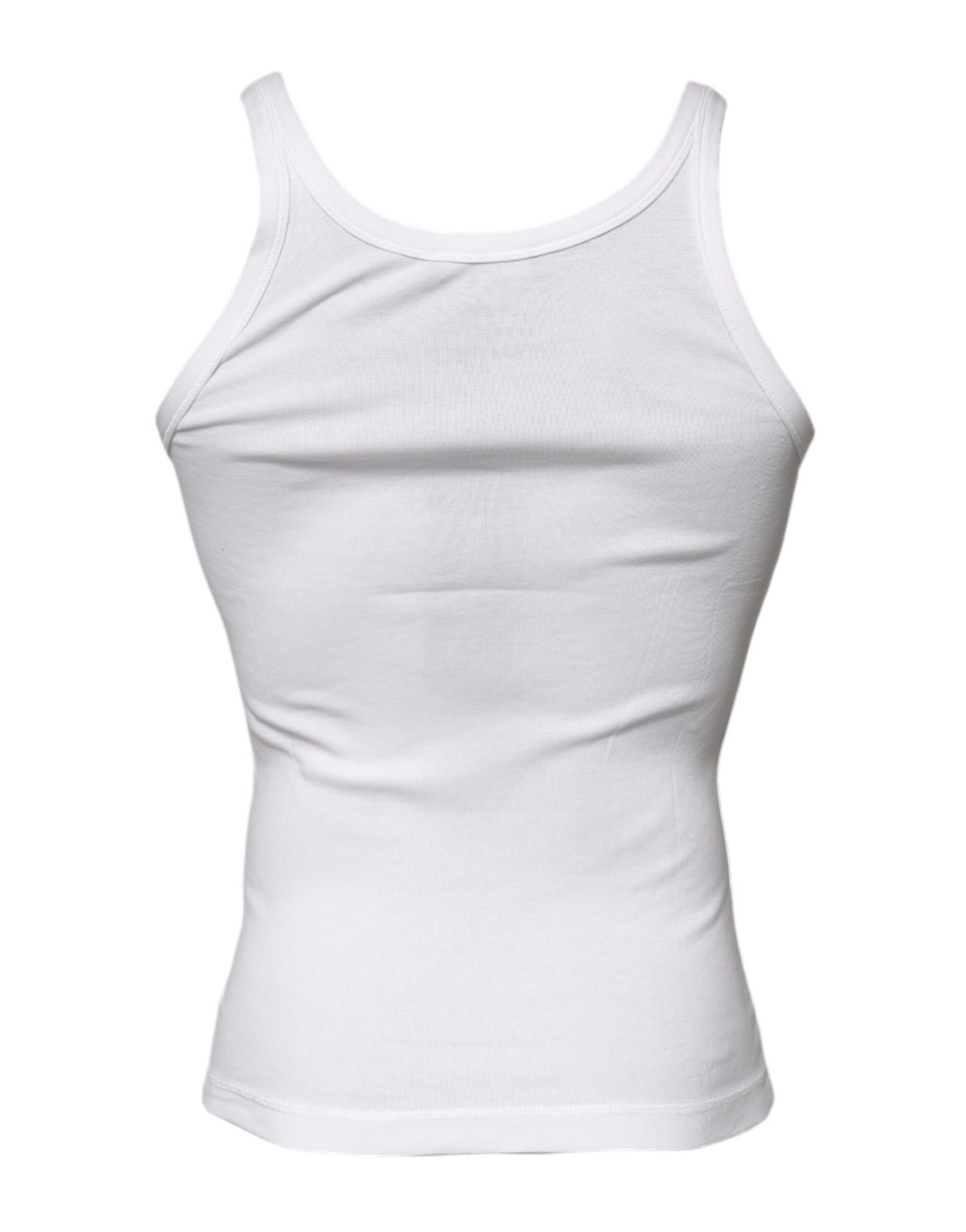 Camiseta sin mangas Dolce & Gabbana de algodón marfil con cuello redondo
