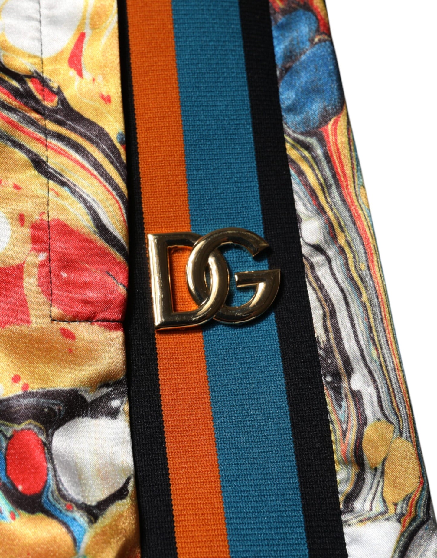 Pantalones de chándal de satén mármol multicolor para hombre Dolce & Gabbana