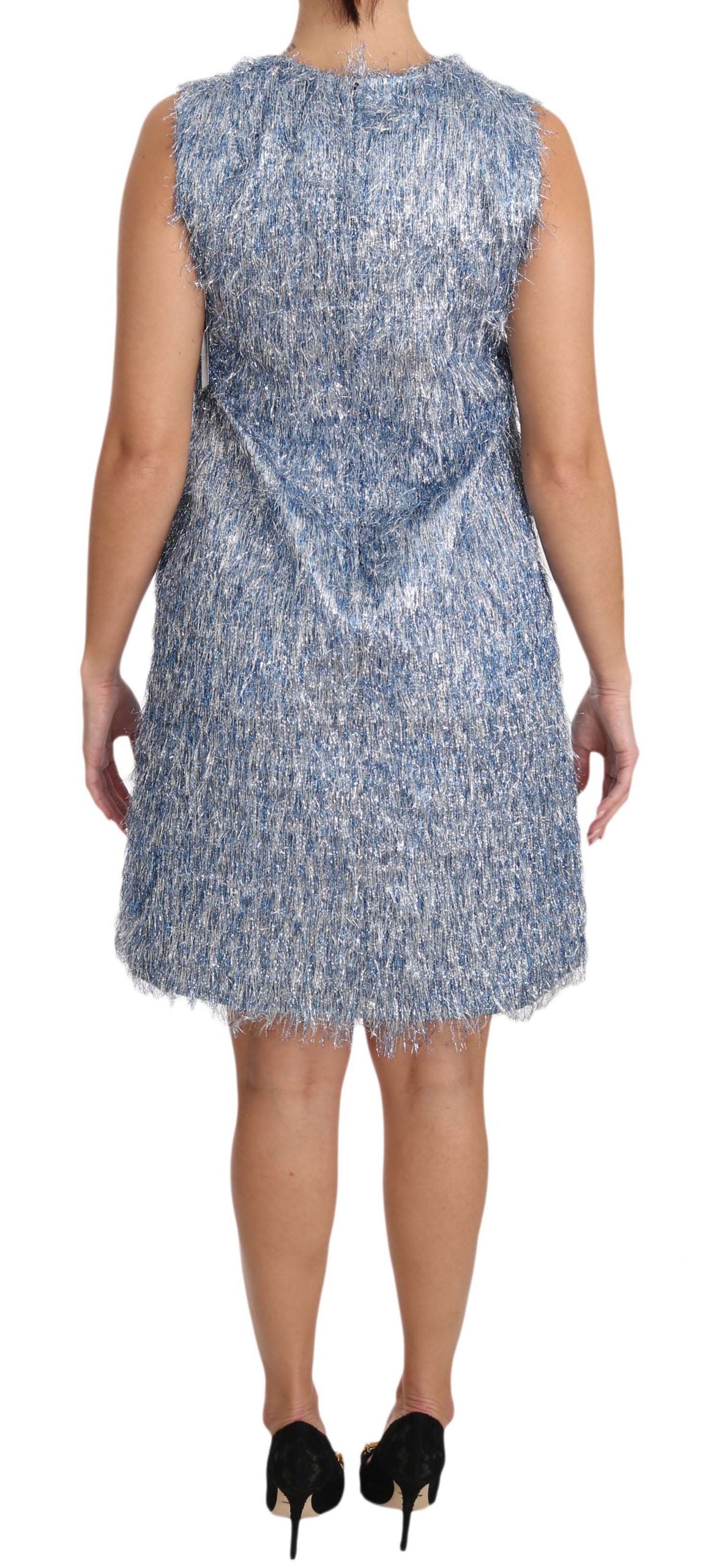 Vestido túnica Dolce & Gabbana Light Blue con flecos