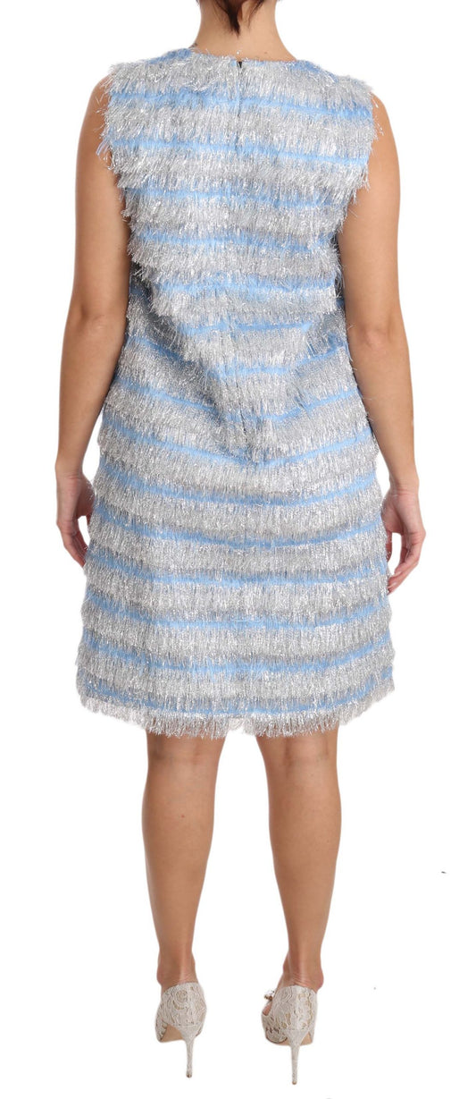 Vestido de noche plateado Dolce & Gabbana Light Blue
