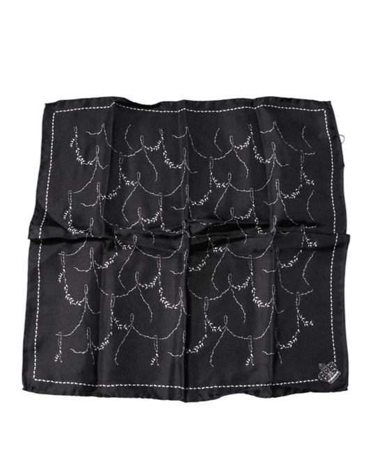 Pañuelo de seda con estampado negro de Dolce & Gabbana