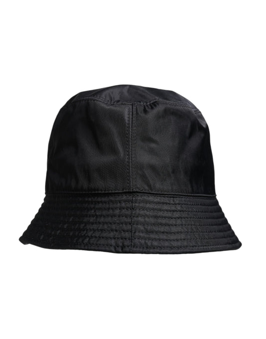 Sombrero de pescador de ala ancha de algodón negro de Dolce & Gabbana