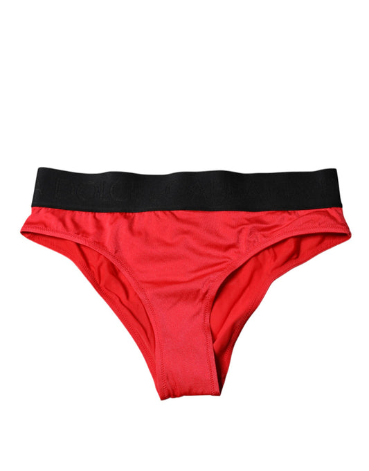Ropa interior Dolce & Gabbana de nailon elástico rojo de talle medio