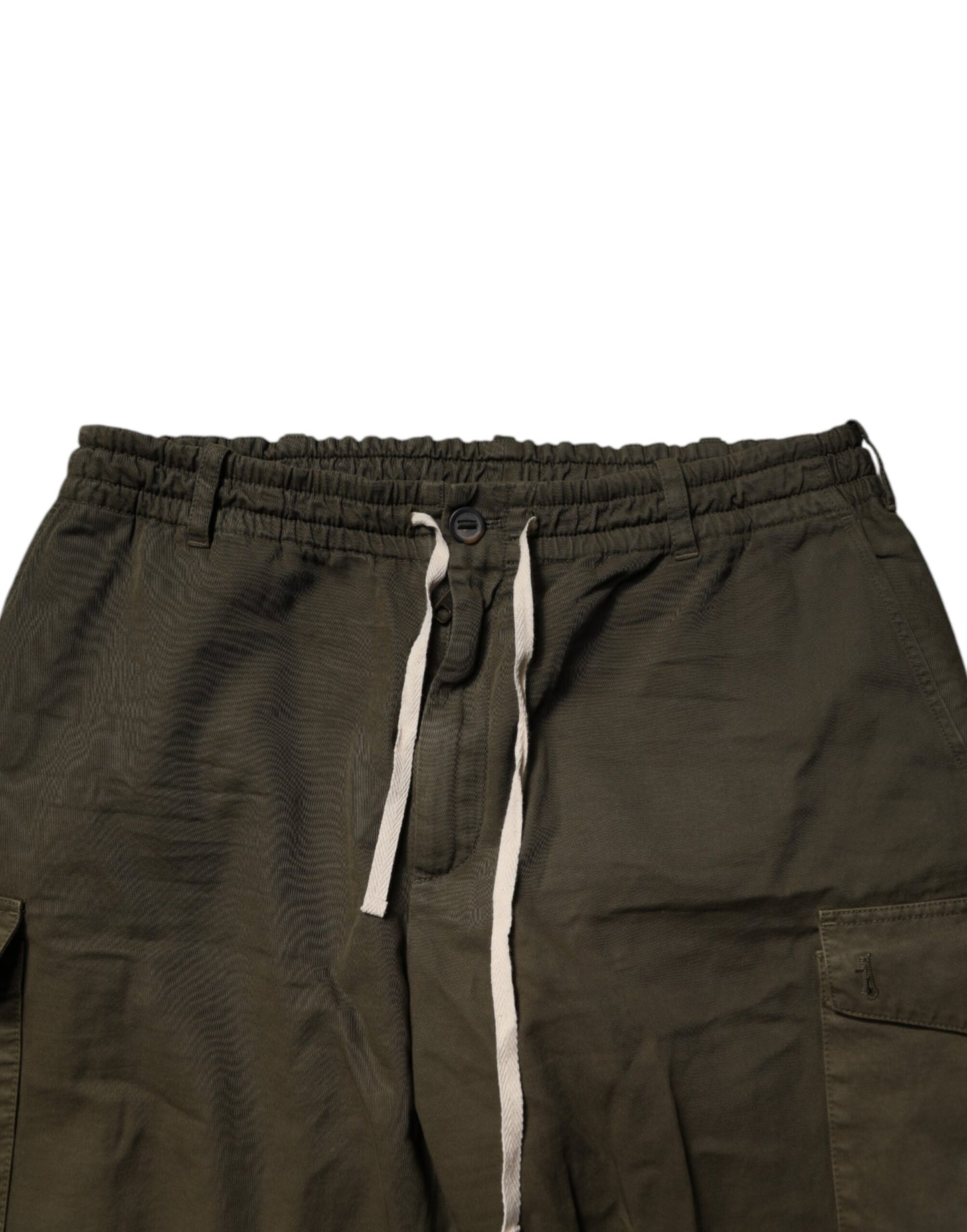 Pantalones cargo elásticos de algodón marrón Dolce & Gabbana