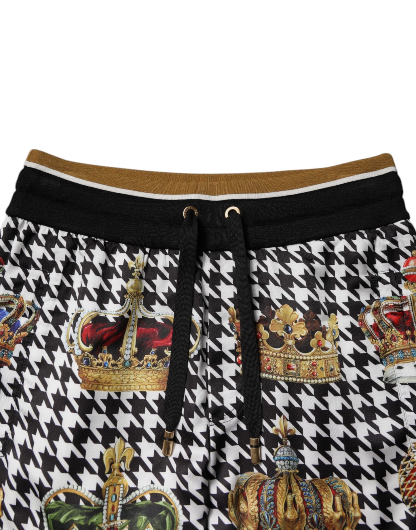 Pantalones de chándal de hombre con estampado de pata de gallo multicolor de Dolce & Gabbana