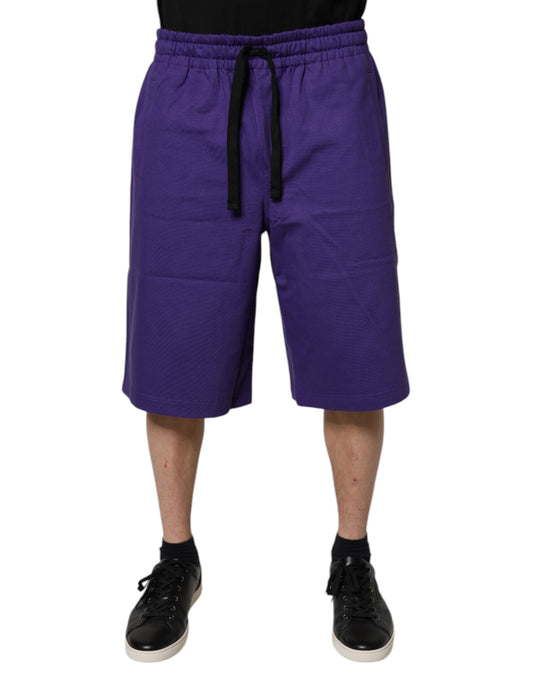 Dolce & Gabbana Algodón Morado Hombre Bermuda Pantalones Cortos Deportivos