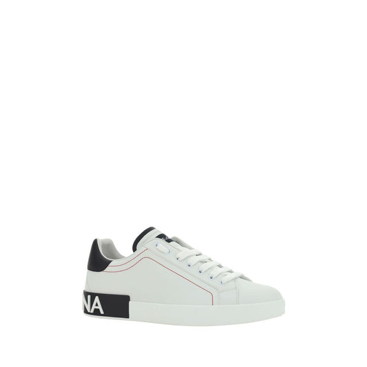 Dolce & Gabbana Zapatillas Bajas De Cuero De Ternera Blanco Bos Taurus