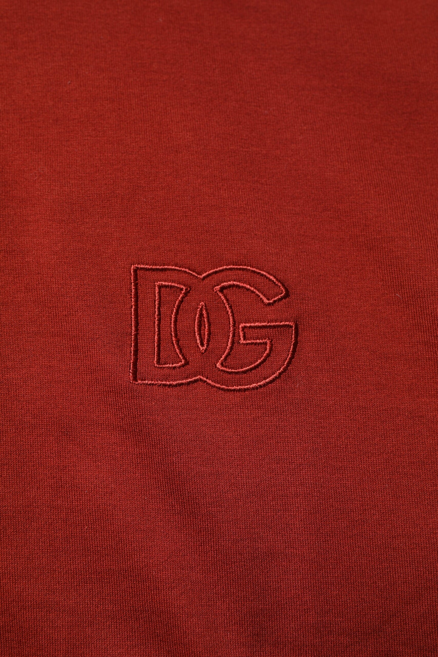 Polo de hombre Dolce & Gabbana de algodón rojo con cuello y logo DG