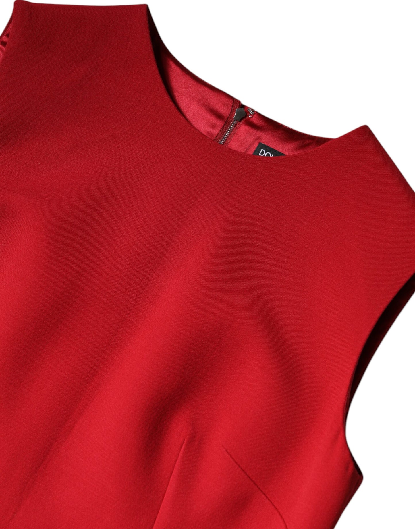Vestido de lana rojo sin mangas por la rodilla de corte A de Dolce & Gabbana