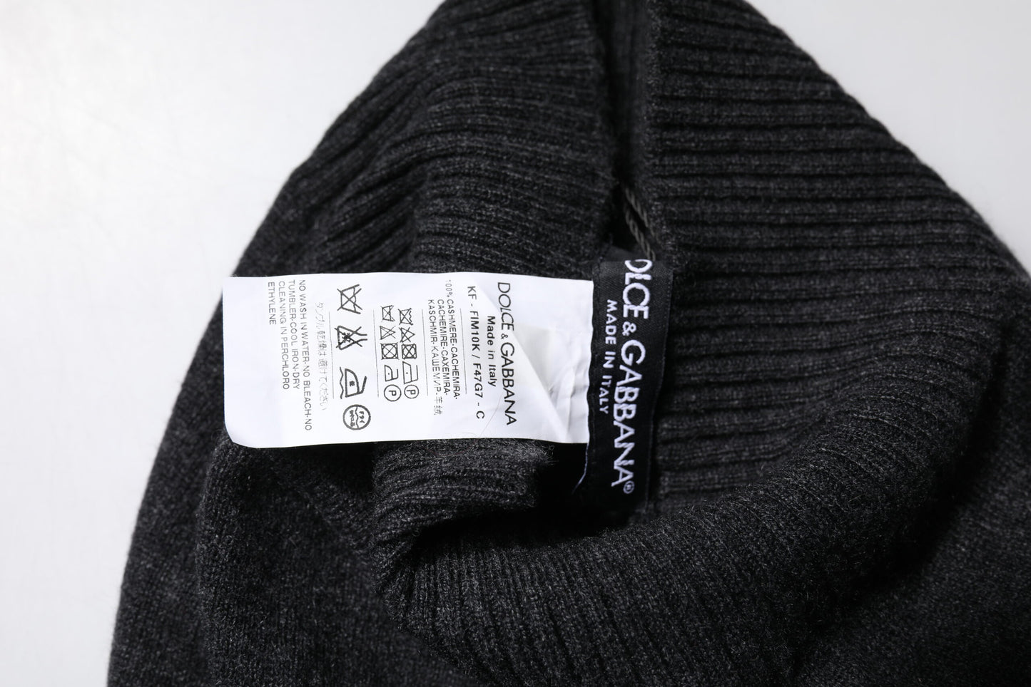 Foulard de cuello de cachemir negro tejido de Dolce & Gabbana