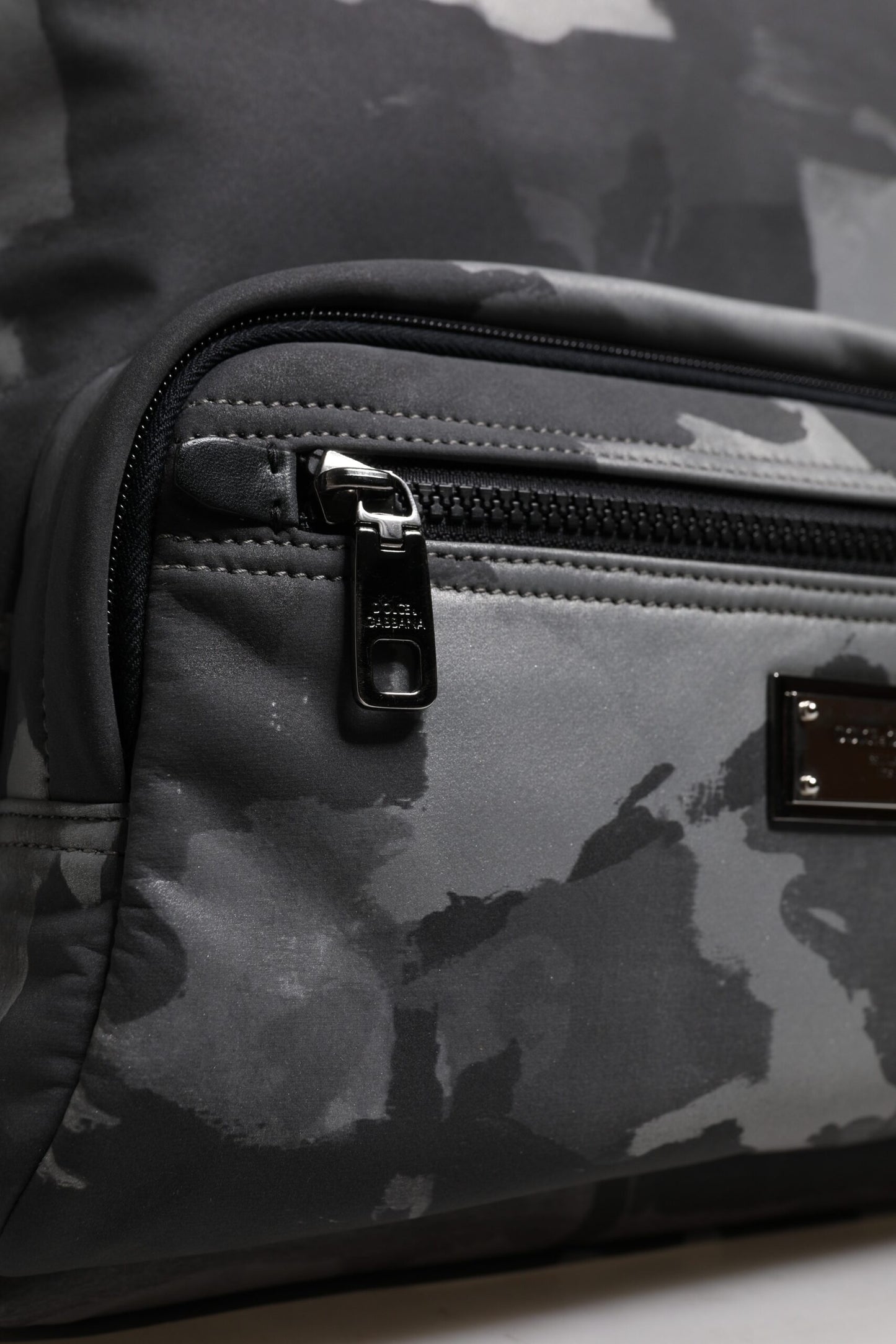 Mochila Dolce & Gabbana de Algodón Gris con Placa del Logotipo Camuflaje