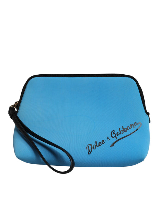 Bolso de mano Dolce & Gabbana azul con logo DG estampado y cremallera