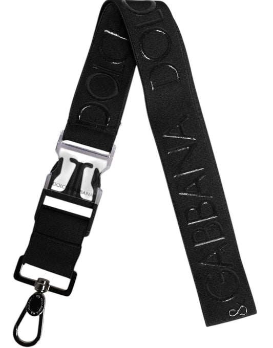Llavero Dolce & Gabbana de poliéster elástico negro con logo DG engomado