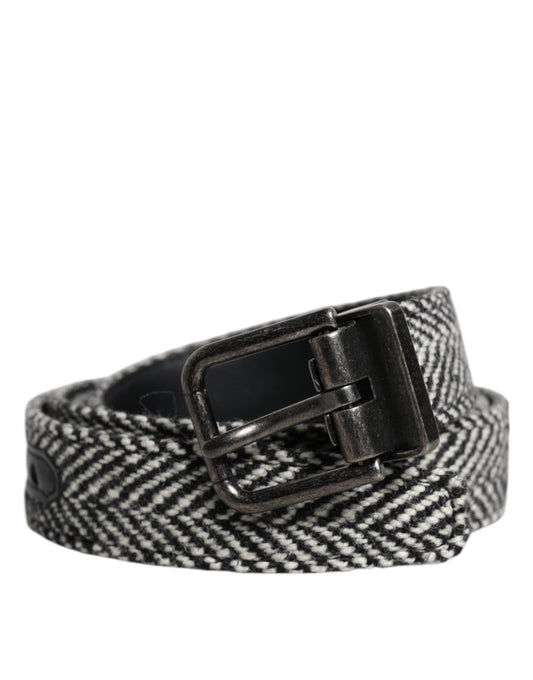 Cinturón Dolce & Gabbana con hebilla de metal en tono plateado blanco y negro