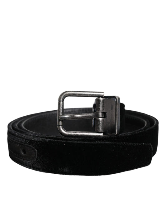 Cinturón Clásico Dolce & Gabbana de Cuero Negro con Hebilla Metálica