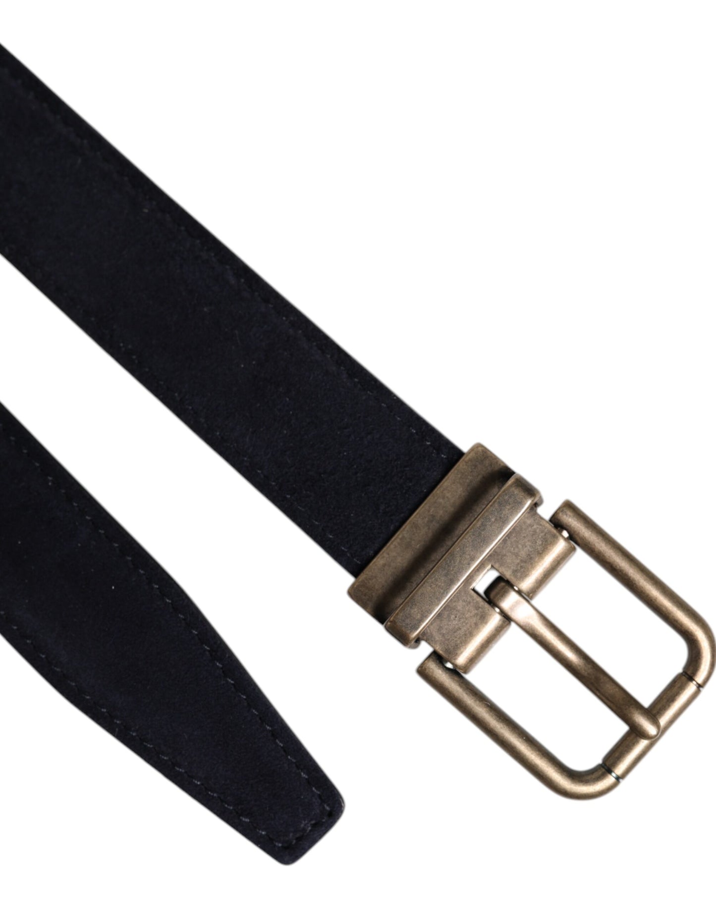 Cinturón clásico Dolce & Gabbana de piel de cabra negra con hebilla metálica