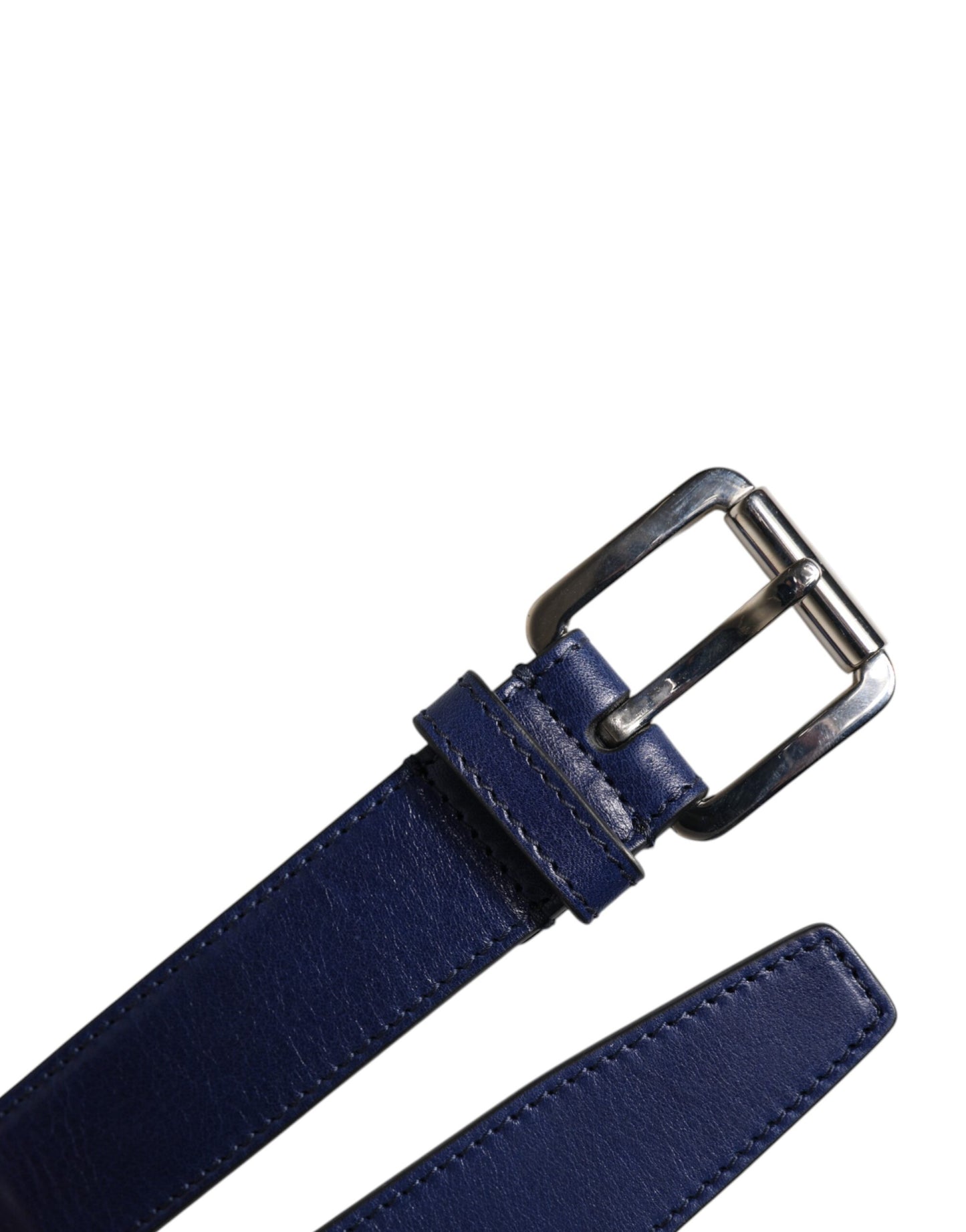 Cinturón Dolce & Gabbana de algodón azul y cuero con hebilla metálica estampada