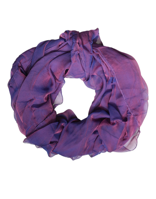 Pañuelo de seda rectangular morado Dolce & Gabbana