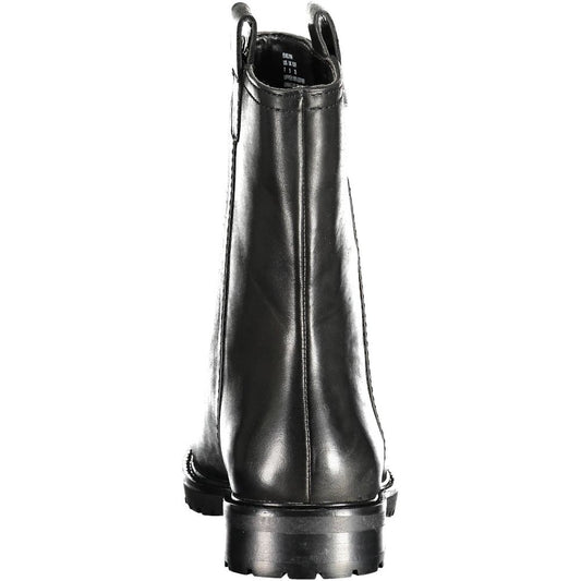 Botín de tobillo de cuero negro Ralph Lauren para mujer