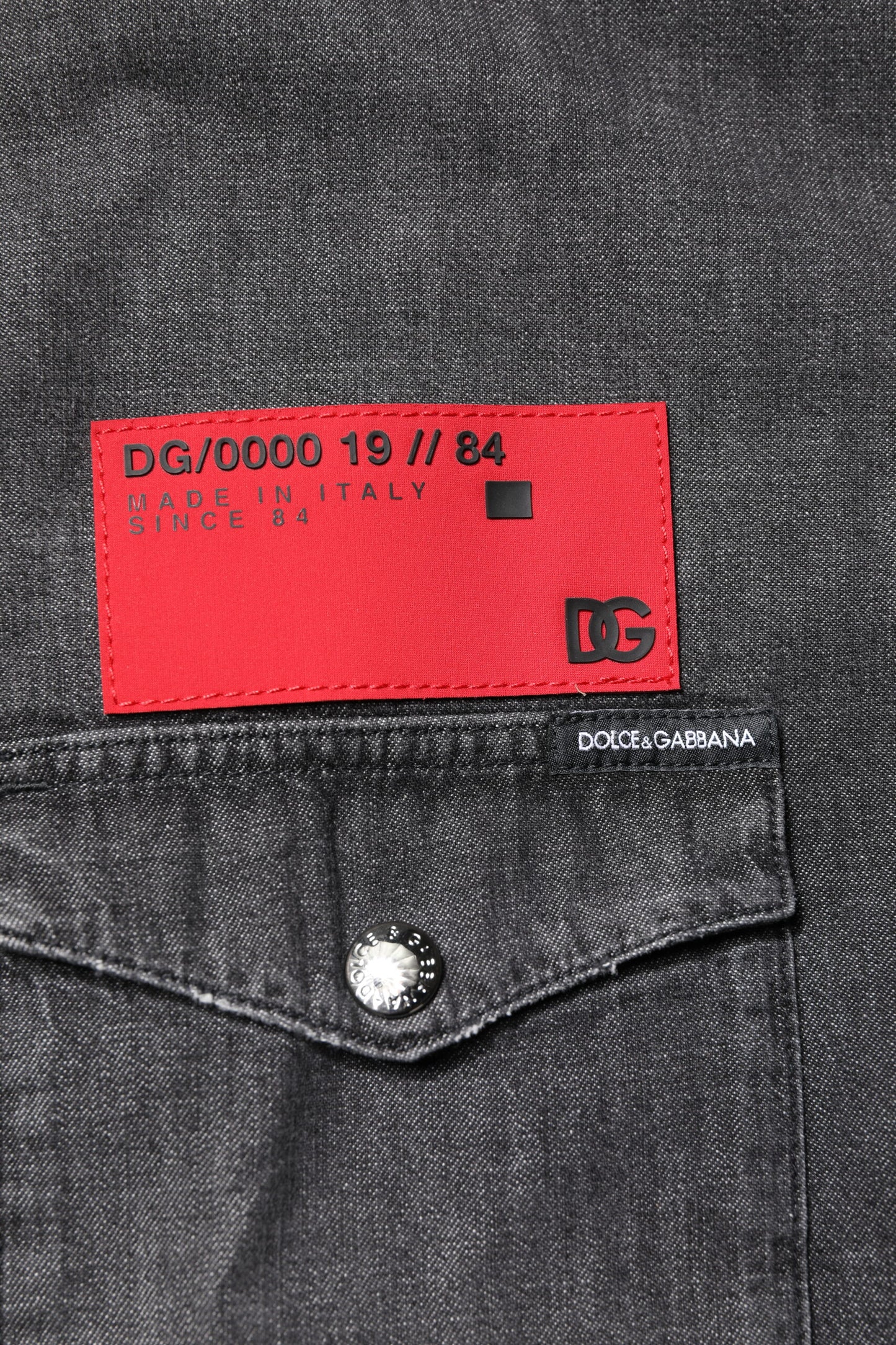 Camisa vaquera de manga larga con botones de Dolce & Gabbana, color gris