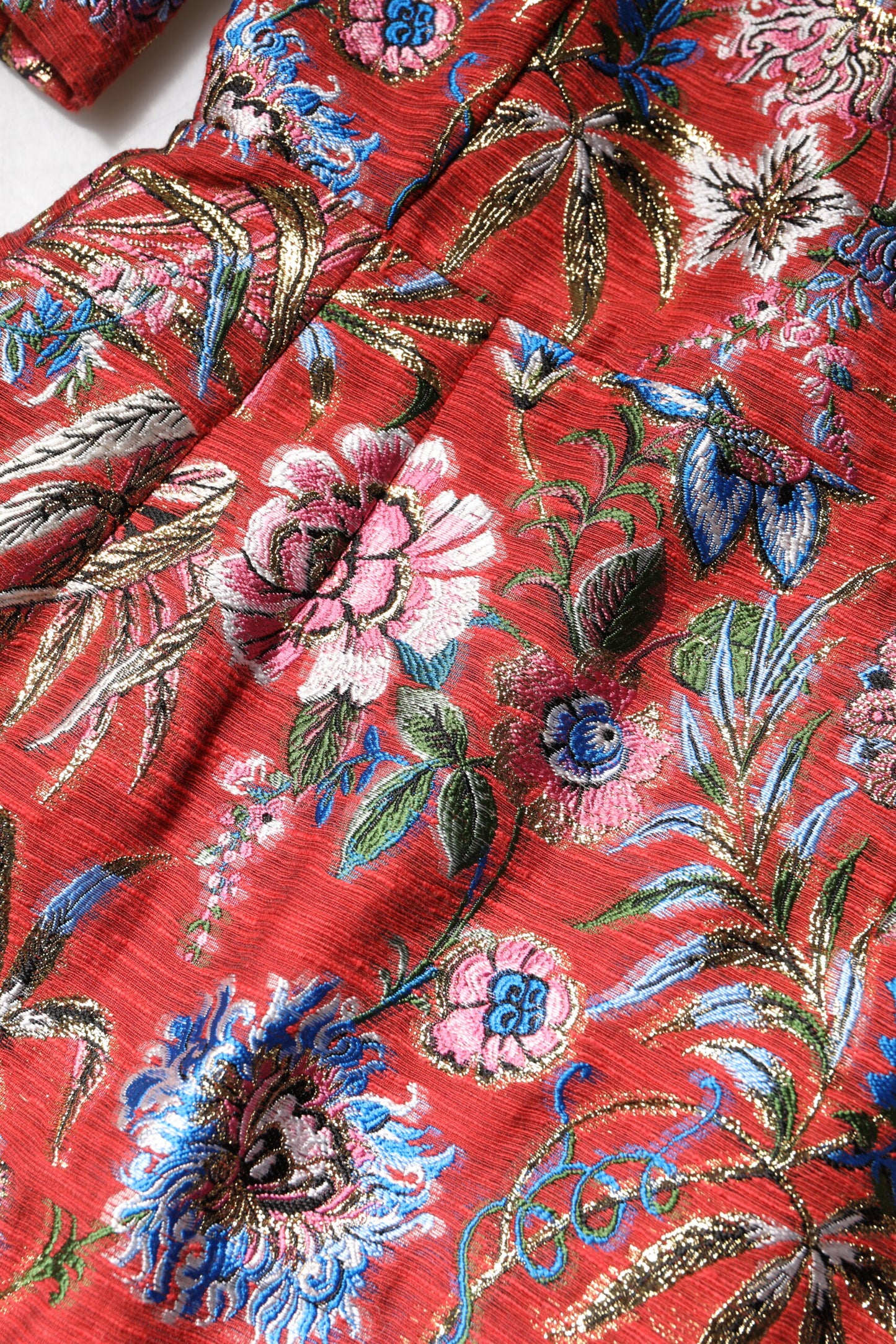 Minivestido evasé de jacquard floral rojo de Dolce & Gabbana