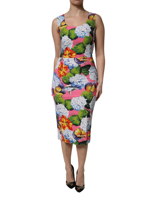Vestido tubo sin mangas Dolce & Gabbana con estampado floral multicolor