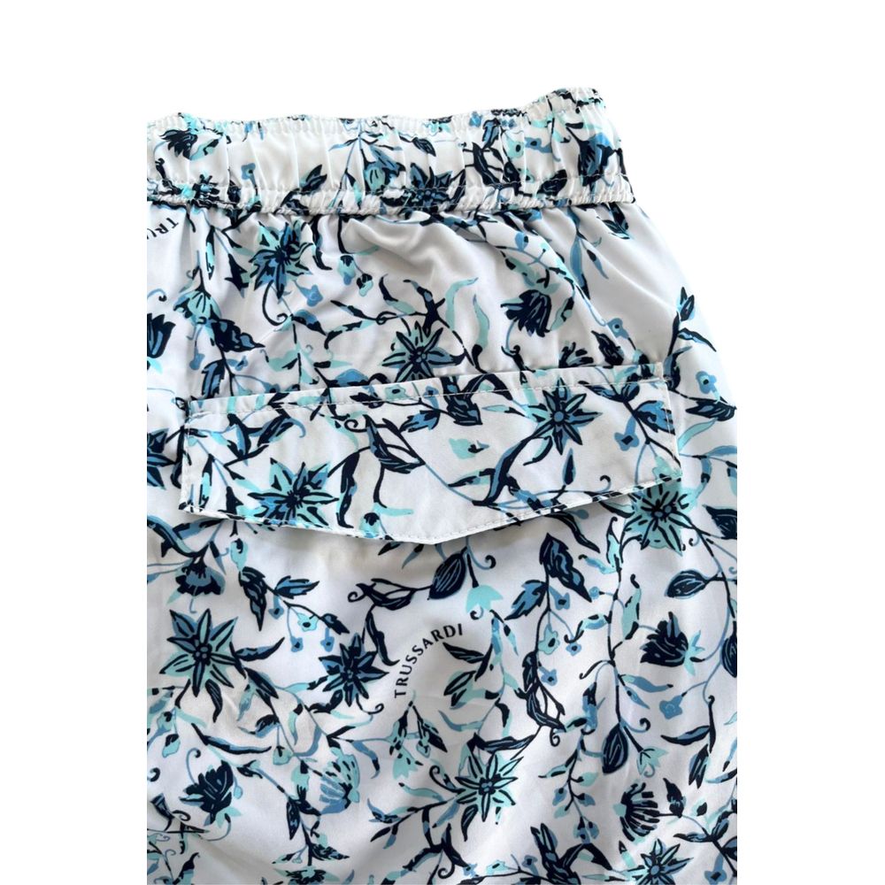 Trussardi Beachwear Bañador de Hombre de Poliéster Blanco