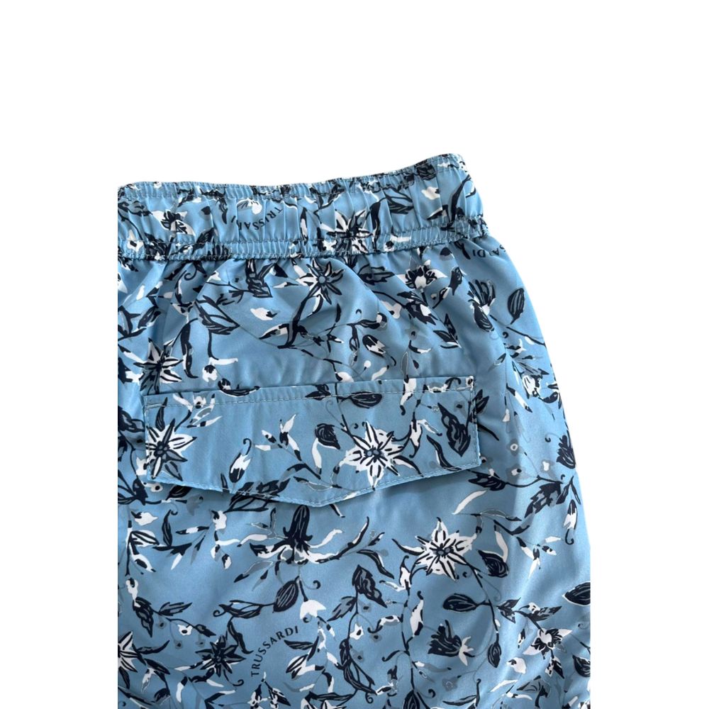 Bañador de hombre Trussardi Beachwear de poliéster azul claro