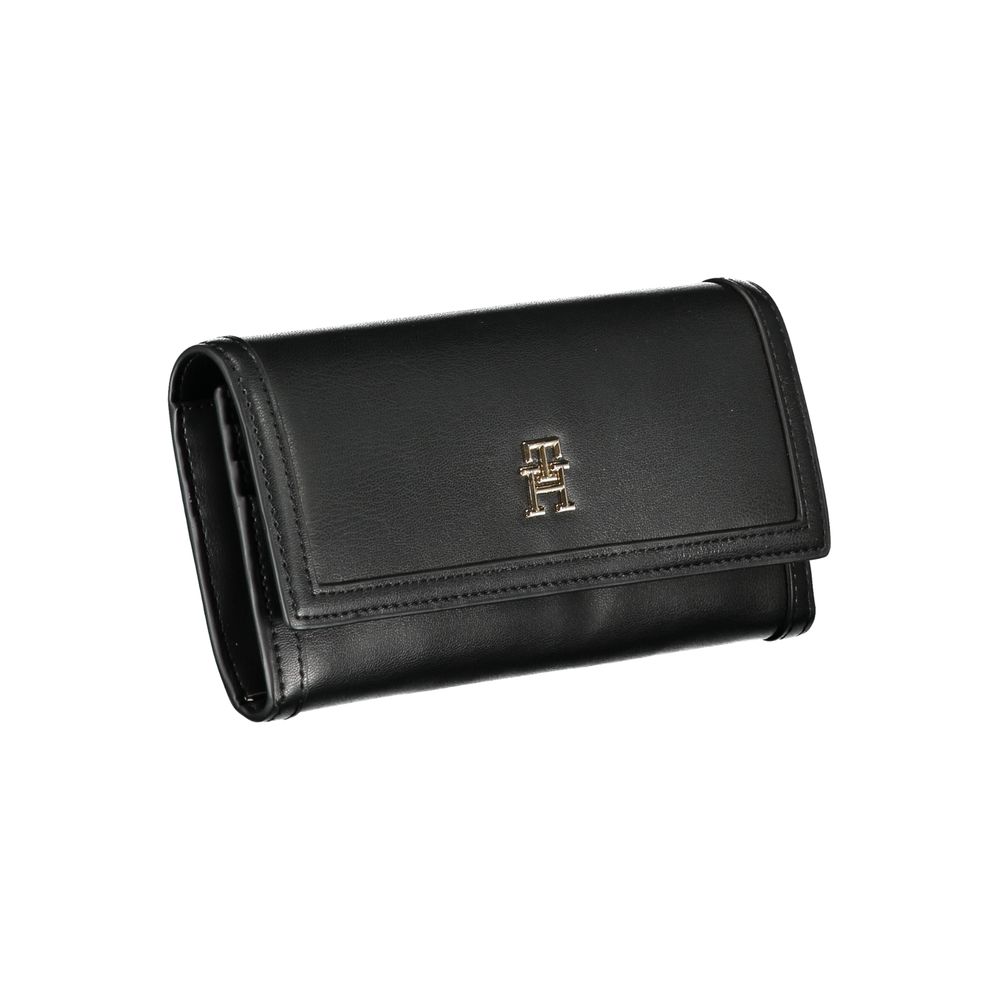 Billetera Tommy Hilfiger elegante negra de doble compartimento
