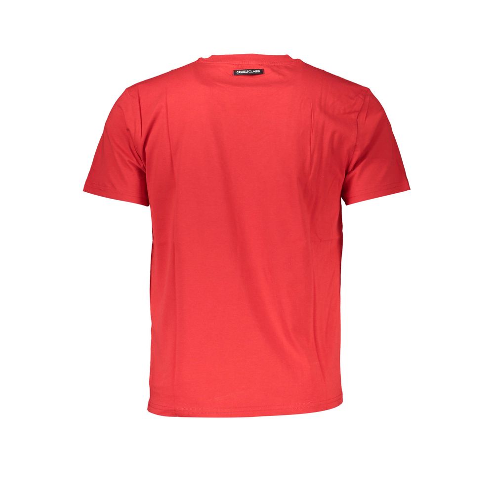 Camiseta de algodón roja Cavalli Class para hombre