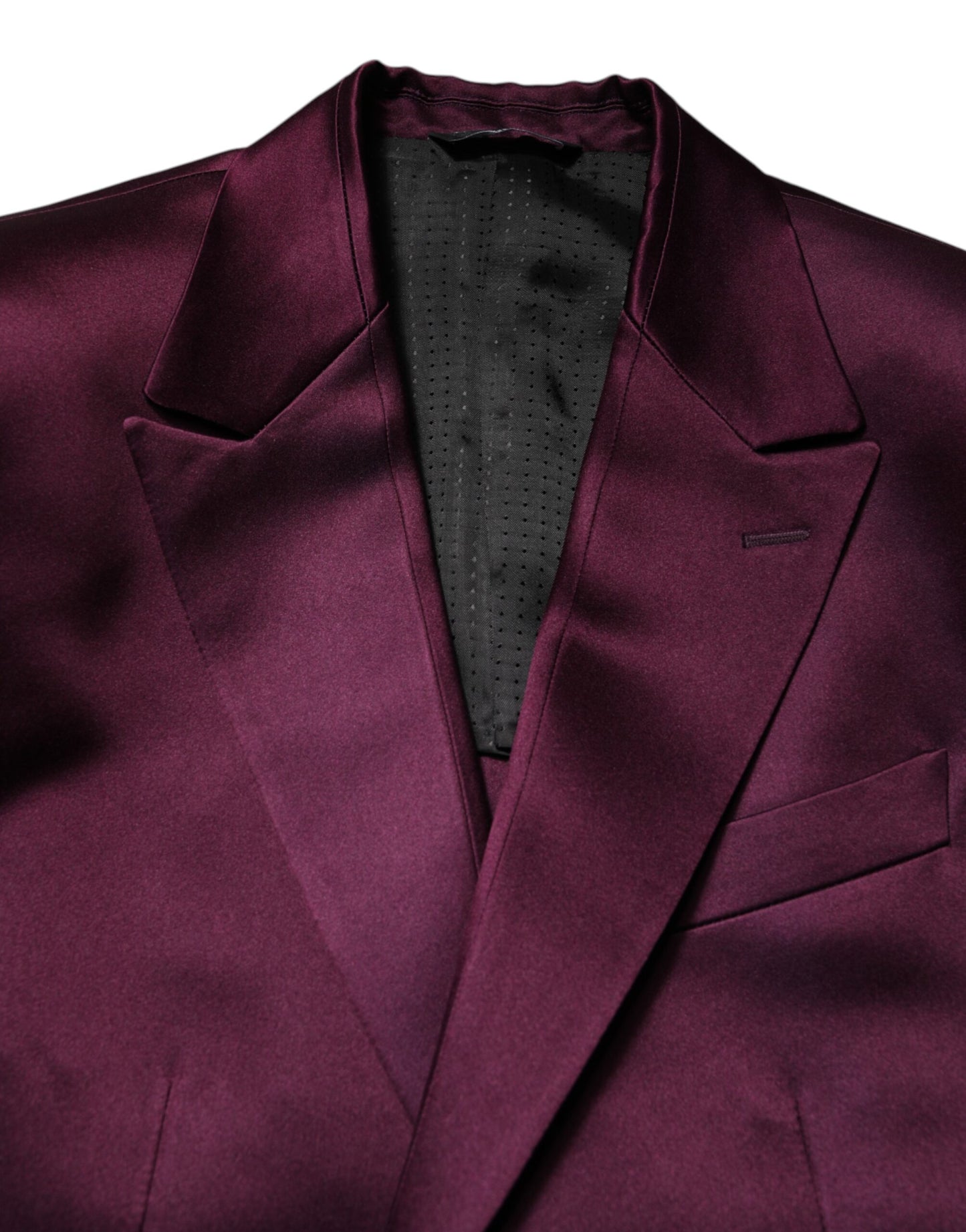 Traje de 3 piezas Dolce & Gabbana de seda morado oscuro con un solo botón