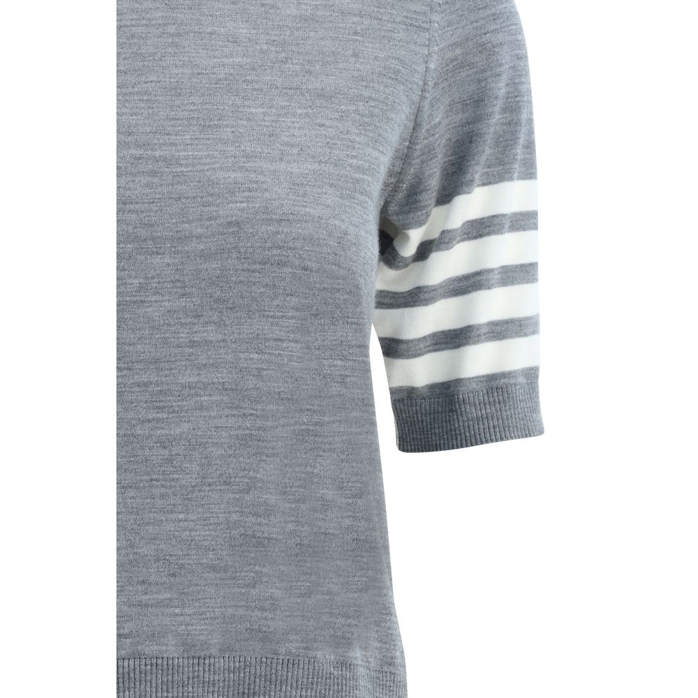 Thom Browne Suéter de cuello alto de poliamida gris