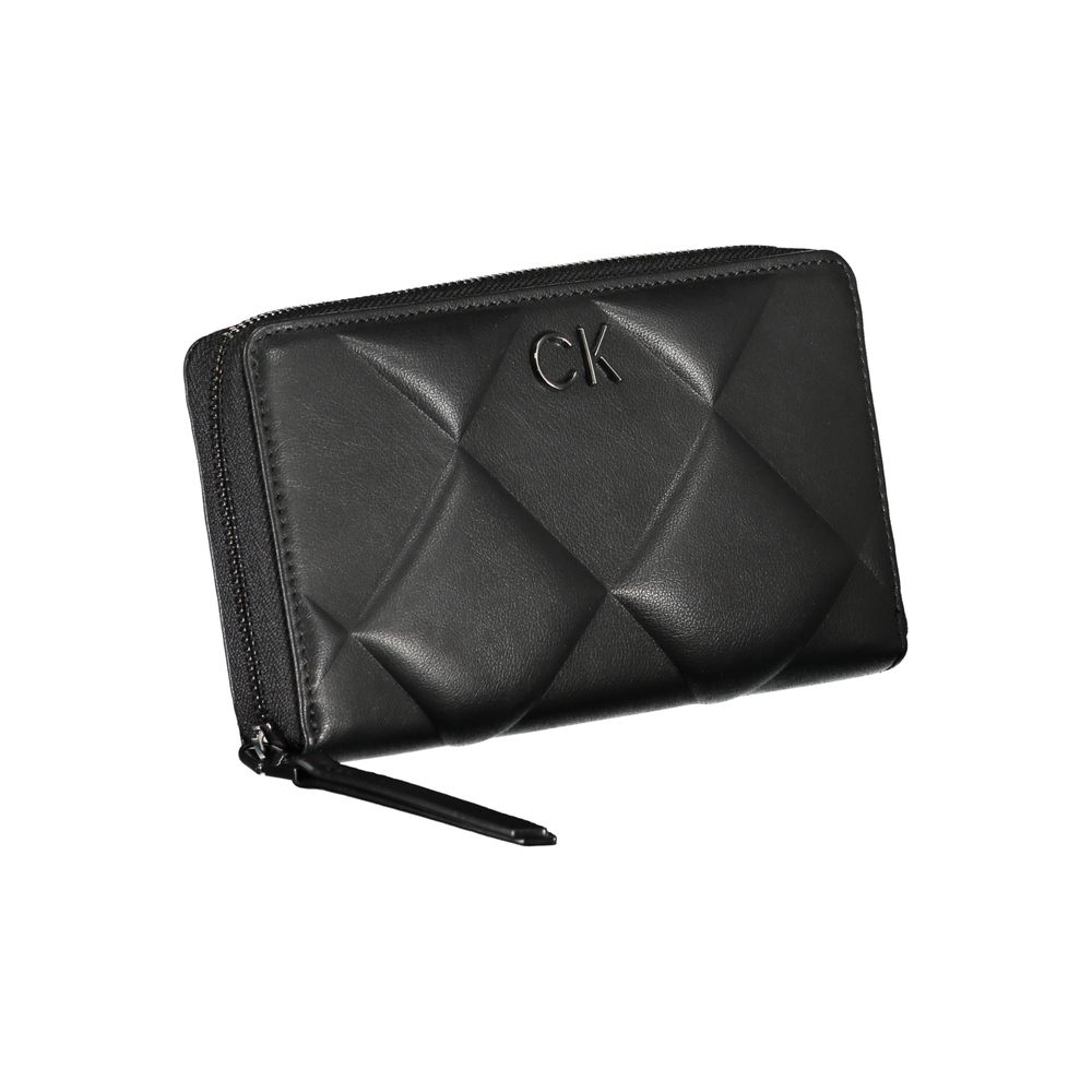 Billetera Calvin Klein negra de poliéster para mujer