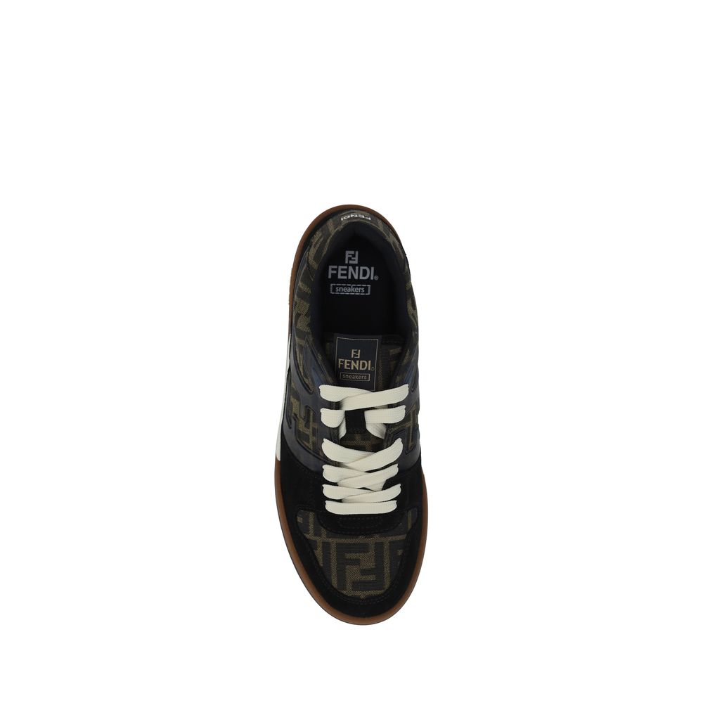Fendi Multicolor Low-Top Bos Taurus Leather Sneakers