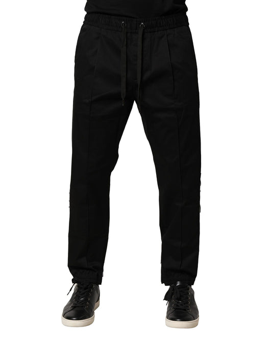 Pantalones jogger de algodón negro de talle medio de Dolce & Gabbana